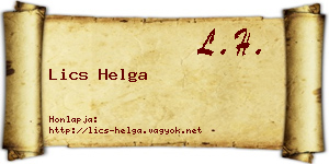 Lics Helga névjegykártya